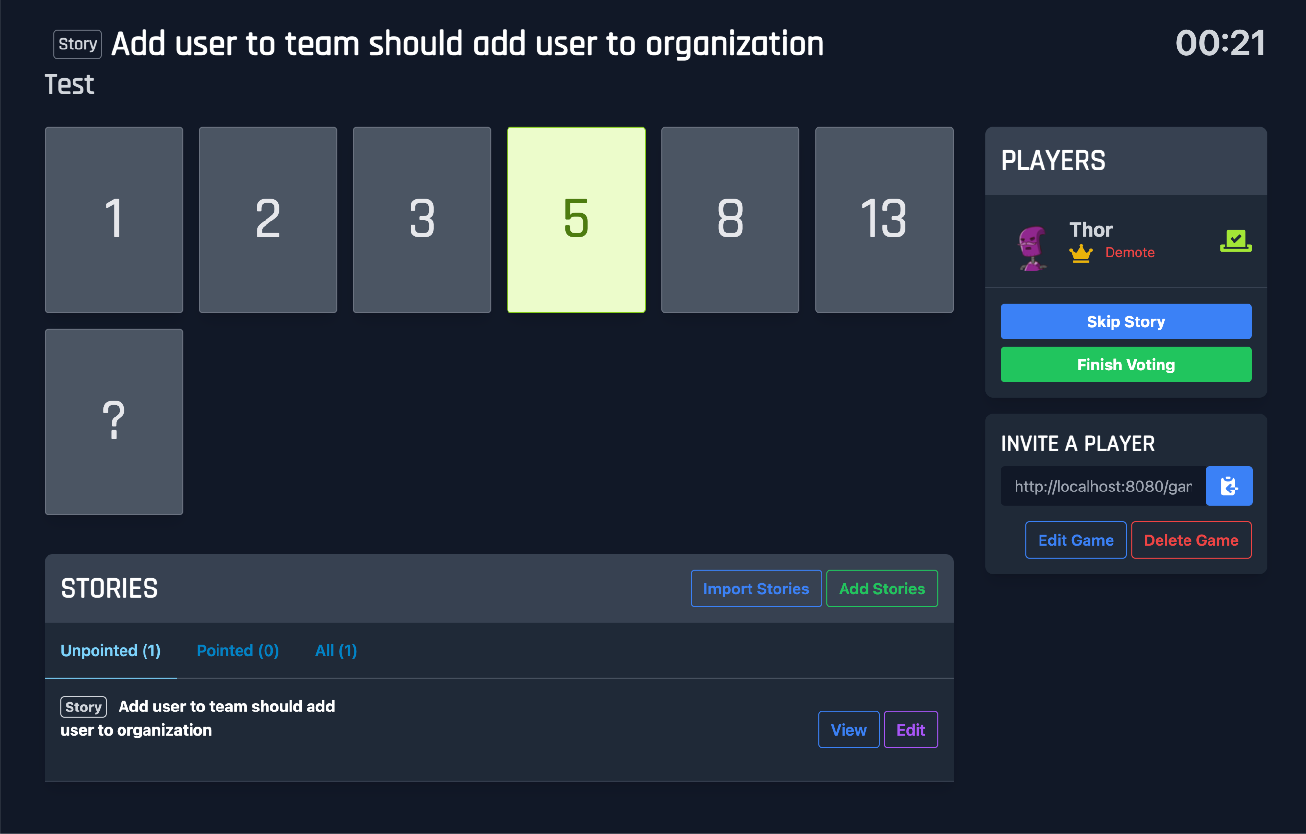 Thunderdome open source agile planning poker app